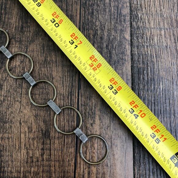 Concho Belt Hip Slung Mixed Media Wood Chain Boho Festival Size Small Tan Multi - Picture 10 of 12